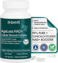 ENSANTE Advanced NAD+ Supplement 500mg with Resveratrol Quercetin Nicotinamide Riboside NAD Supplement for Women Men for Cellular Longevity Anti Aging Cognitive Support 60 Veggie Capsules USA
