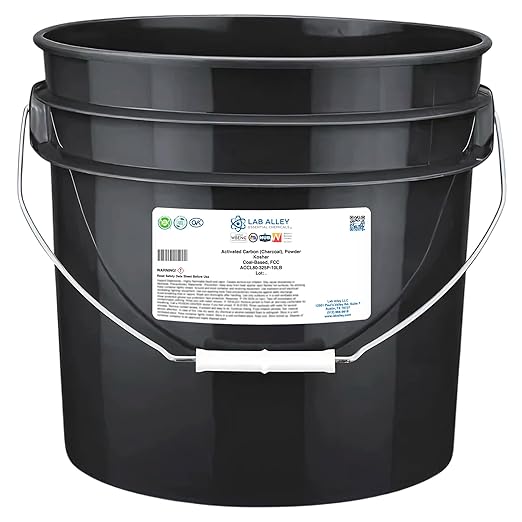 Lab Alley Activated Carbon (Charcoal) Powder Food Grade Kosher Coal Based Great for Water Filtration Detox Skin Care and DIY Uses (10 Pounds)