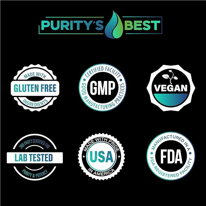Purity's Best 4 MAGNESIUMS Premium Magnesium Glycinate Malate L-Threonate Citrate 300mg 180 Veggie Capsules Third Party Tested 3 Months’ Supply Muscle Energy Nerve and Cognition Support