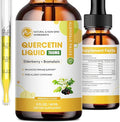 Quercetin Liquid Drops - Quercetin Supplements 700mg - 4X Stronger Than Pills &amp Capsules - 5 in 1 Quercetin with Bromelain Elderberry Vitamin for Immunity Health Respiratory Health Skin Care- 2 Fl