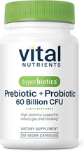 Hyperbiotics Vital Nutrients Prebiotic and Probiotic for Women and Men | 60 Billion CFU | Pre and Probiotics Supports Digestive Health Constipation Diarrhea Gas &amp Bloating* | 30 Vegan Capsules