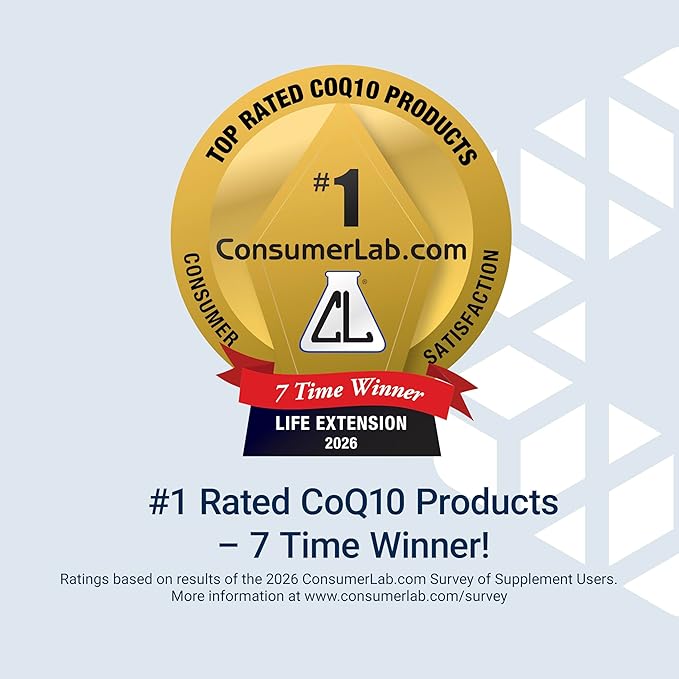 Life Extension Super Ubiquinol CoQ10 with PQQ coenzyme Q10 pyrroloquinoline Quinone Heart Health Supplement Maximum Absorption 100 mg Non-GMO Gluten-Free 30 softgels