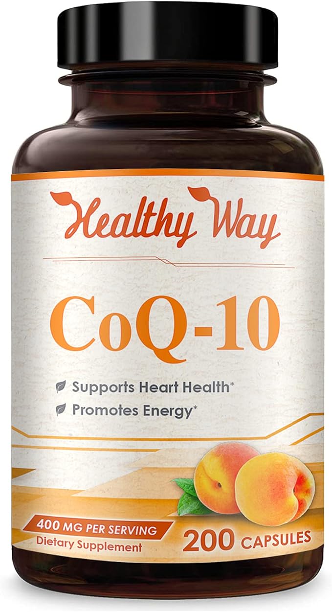 Coenzyme Q10 200mg CoQ10 Supplement - Once Daily Coq 10 200mg Powder Capsules for Healthy Heart Antioxidant and Energy Support - Non-GMO Quick Absorption Ubiquinone Q10 Coenzyme (100 Servings)