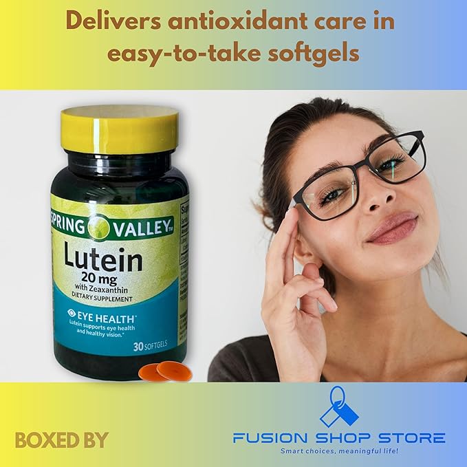 Lutein 20mg- with Zeaxanthin 30 softgels (Pack of 2) Boxed by Fusion Shop Store