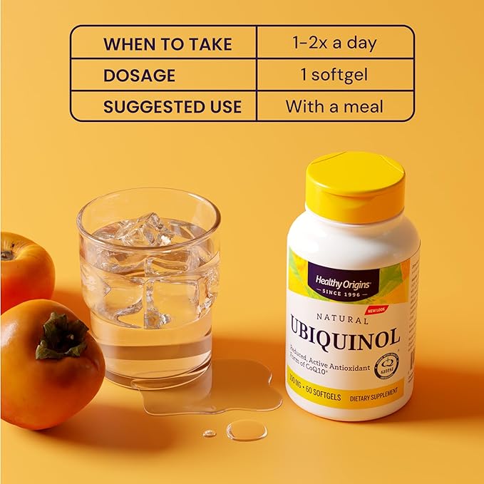Healthy Origins Ubiquinol 100 mg (Kaneka QH Non-GMO Gluten Free Heart Support Energy Support) 150 Softgels