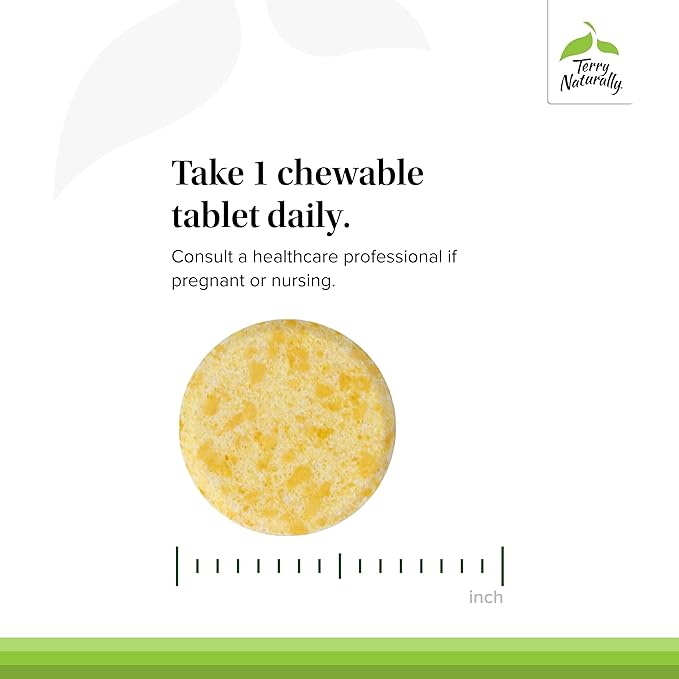 Terry Naturally CoQ10 Chewables - Cellular Energy Support Supplement - Higher Absorption CoQ10 Chewable Supplement - Nutritional Supplement to Aid Healthy Aging &amp Brain Health - 30 Chewables