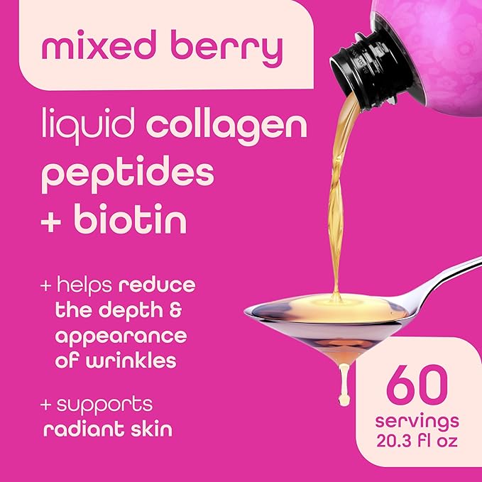 Zena Nutrition Liquid Collagen Peptides and Biotin Mixed Berry 20.3 Fl Oz + Pure Colostrum Powder 2000mg Supplement Supports Immune and Digestive Health