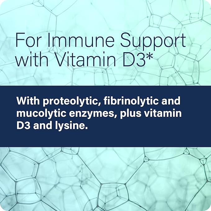 Enzyme Science Enzyme Defense Pro - Immune Support Supplement – Formulated with Vitamin D3 L - Lysine Calcium and Protease - Immunity Supplement - 60 Capsules