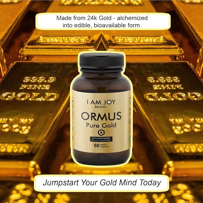 I Am Joy co. Ormus Gold Capsules Monoatomic Elements with Adaptogens Maca and Ashwaganda | May Help Balance Mood Decalcify Pineal Gland Repair DNA Enhance Relaxation - 60 Vegan Capsules