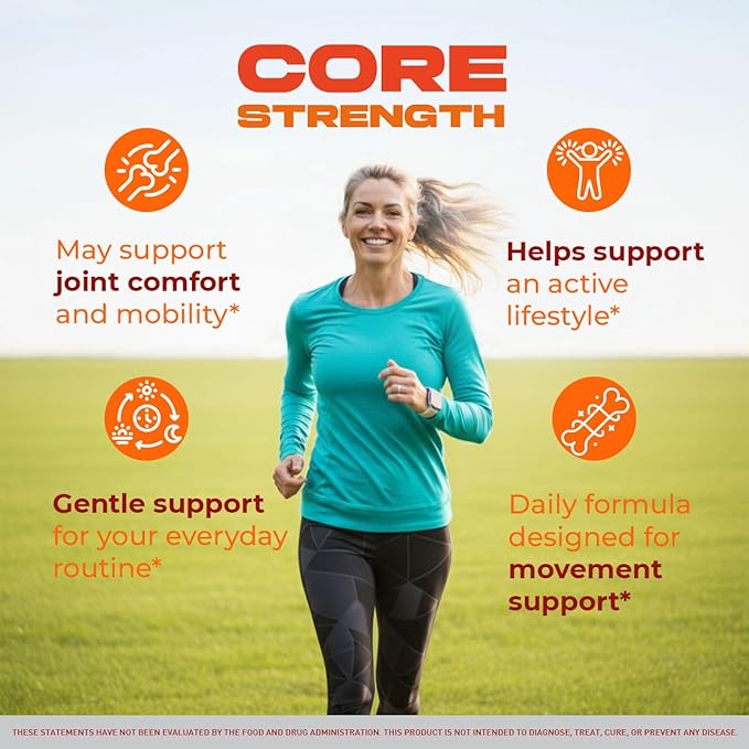Core Strength - Official Core Strength Premium Capsules All Natural Ingredients Advanced Formula Daily Pills Overall Health &amp Wellness Support Vitamin Reviews 60 Capsules for 1 Month