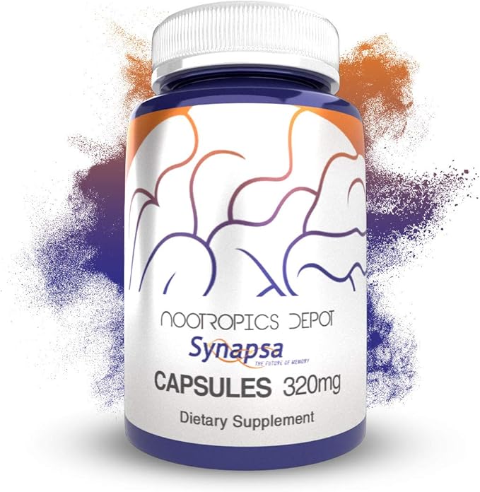 Nootropics Depot Synapsa Bacopa Monnieri Capsules | 320mg | 60 Count | Whole Plant Extract | Ayurveda Supplement | Adaptogen Herb | to Enhance Learning Memory &amp Mental Performance