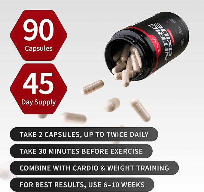 Snap Supplements Nitric Oxide Booster + L Arginine Capsules Bundle 90 + 60 Vegetarian Capsules