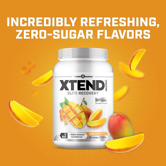 XTEND Original BCAA Powder Mango Madness | Sugar Free Post Workout Muscle Recovery Drink with Amino Acids | 7g BCAAs for Men &amp Women | 90 Servings