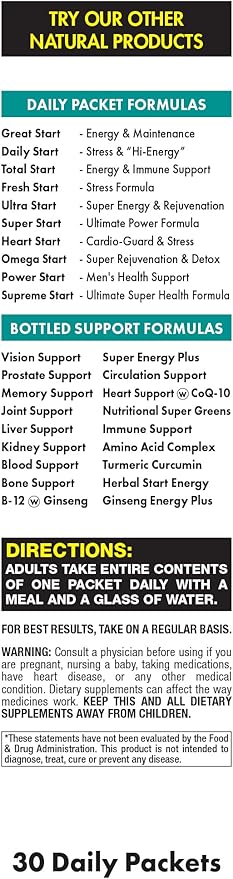 Heart Start All-in-One Daily Vitamin Pack - Heart &amp Circulation Support - CoQ10 Omega-3 Fish Oil L-Carnitine Resveratrol Hawthorn Berry &amp Antioxidants - 30 Day Supply