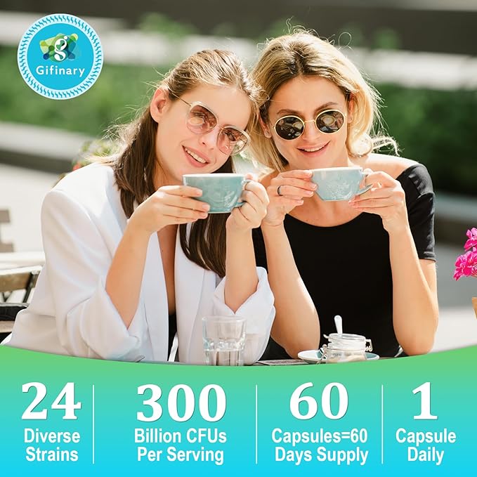 Probiotics for Women and Men 300 Billion CFU 24 Strains Probiotics with 15 Organic Herbs probiotics Blend Probiotic Supplement for Digestive Gut Immune &amp Whole-Body Health -6 Month Supply