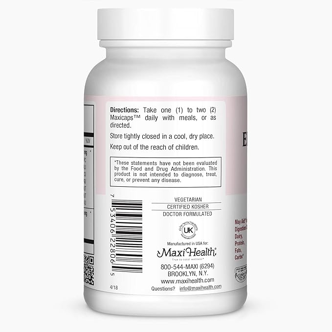 Digestive Enzymes Supplement – Plant-Based Digestive Enzymes for Women &amp Men – Aids Digestion of Protein Fat Carbs &amp Fiber – Supports Gut Health Gas &amp Bloating Relief – Enzymax Complex