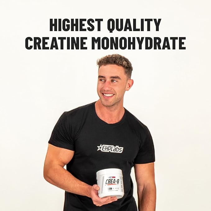 EHP Labs CREA-8 Micronized Creatine Monohydrate Powder - Unflavored Creatine Powder for Muscle Growth Increased Strength Enhanced Energy Output and Improved Performance - 100 Servings (500g)