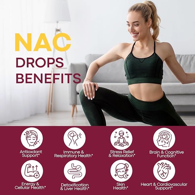 Liposomal Liquid NAC Supplement N-Acetyl Cysteine Drops N Acetyl Cysteine 600mg with Glutathione Resveratrol &amp Zinc for Adults &amp Kids Liver Lung Antioxidant Immune &amp Skin Health Lemon 2