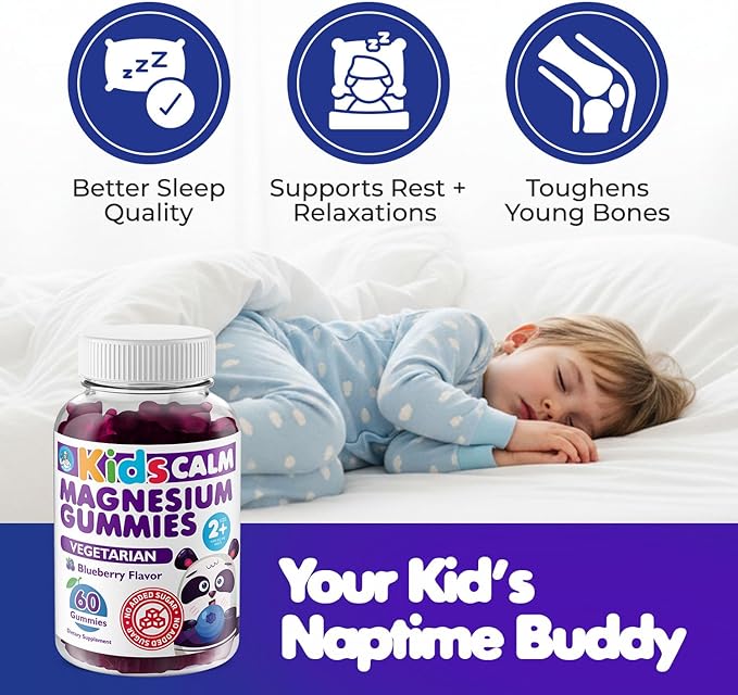 DR. MORITZ Sugar-Free Calm Magnesium Gummies for Kids and Adults - Non-GMO Magnesium Citrate Gummies - Blueberry Flavor - 2-Pack (60 Count)