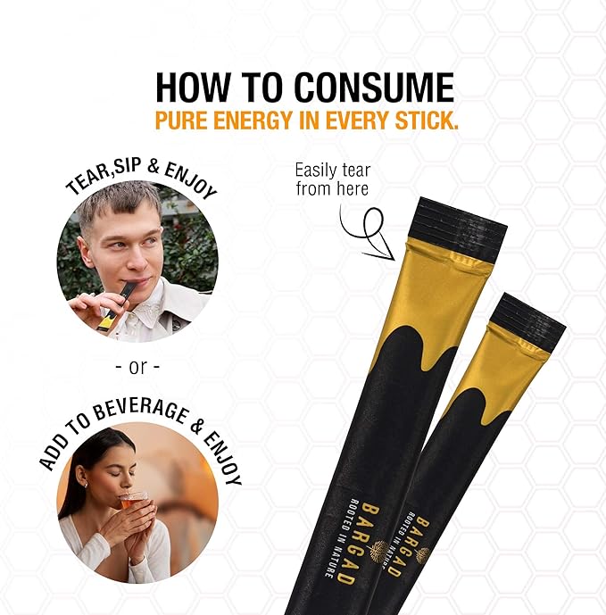 Bargad Pure Himalayan Shilajit Honey Sticks with Saffron – 30 Count | 75%+ Fulvic Acid 85+ Trace Minerals | Natural Energy &amp Immunity Booster | Easy Single-Use Packets