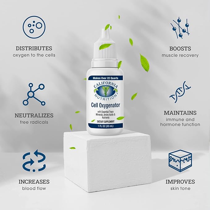 Cell Oxygenator Oxygen Boost 1fl oz (30ml) Cell Food Oxygen Drops with Zinc Support Immune System Liquid Oxygen Dietary Supplement Trace Minerals &amp Amino Acids