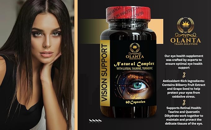 Advanced Eye Health Dietary Supplement - VISION SUPPORT NATURAL COMPLEX - Eye Supplement for Athletes milk thistle extract Antioxidant Support Supplement for Eye Health - 1 Bottle