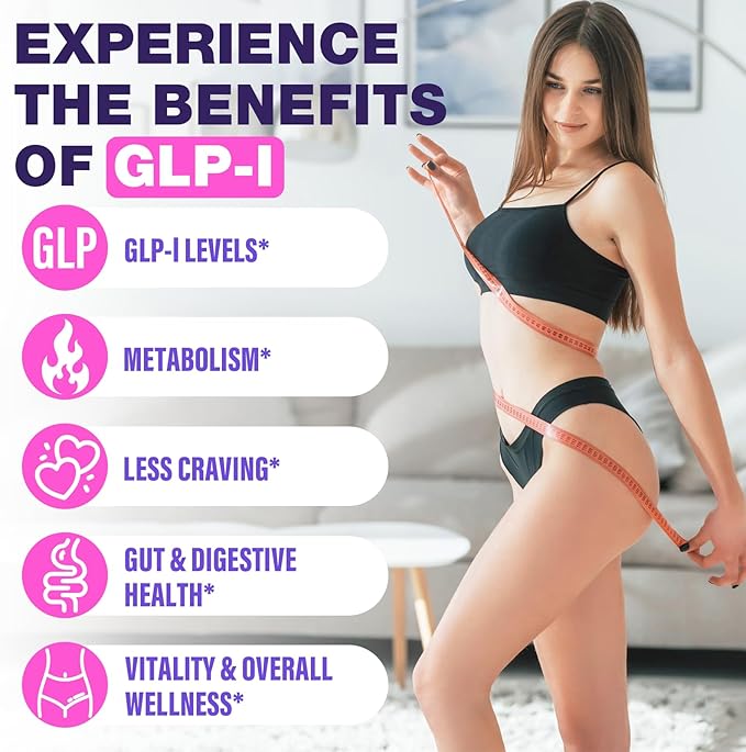 GLP-1 Supplement for Women &amp Men | 15000mg GLP 1 Supplements with Akkermansia Probiotics | Inulin | Dietary Fiber | Naturally GLP-1 Powder | for Gut &amp Digestion &amp Metabolism - No Sugar(45