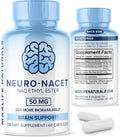 MaxLife Naturals Neuro NACET N-Acetyl L-Cysteine – 60 Capsules 20x More Bioavailable Glycine NAC Supplement N-Acetyl Cysteine Ethyl Ester with Selenium 10x Glutathione Boost for Brain &amp Lung Sup