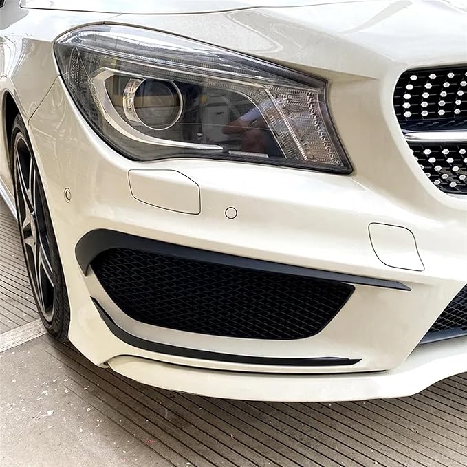 Kiyah Car Front Bumper Splitter Spoiler Fog Light Canard Compatible for Mercedes Benz CLA Class C117 CLA45 CLA220 CLA250 AMG 2013 2014 2015 (Color : Upper Part)