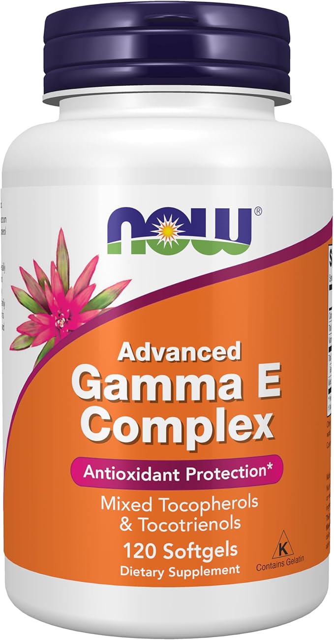 NOW Supplements Advanced Gamma E Complex Mixed Tocopherols &amp Tocotrienols Antioxidant Protection* 120 Softgels