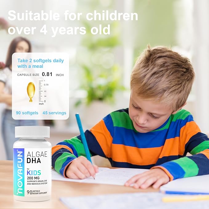 Choline Supplements with Algal Sourced DHA Softgels Bundle for Brain Health &amp Cognitive Function Support