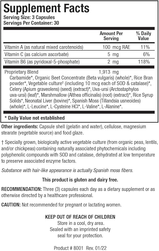 BIOTICS RESEARCH Carbamide Plus Promotes Healthy Kidney and Bladder Function Water Balance Healthy Fluid Balance Support Physiological Elimination of Water Supports Biliary Function 90 Capsules