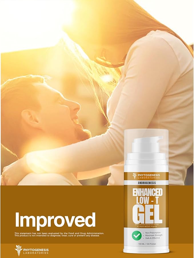 Enhanced Formula – Low T Support Gel – T Booster for Men – Muscle Recovery Energy Booster Healthy Aging – Now with Vitamins D3 K2 B6 and L-Arginine