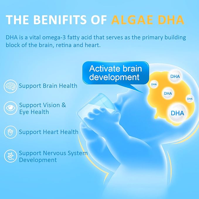 Choline Supplements with Algal Sourced DHA Softgels Bundle for Brain Health &amp Cognitive Function Support