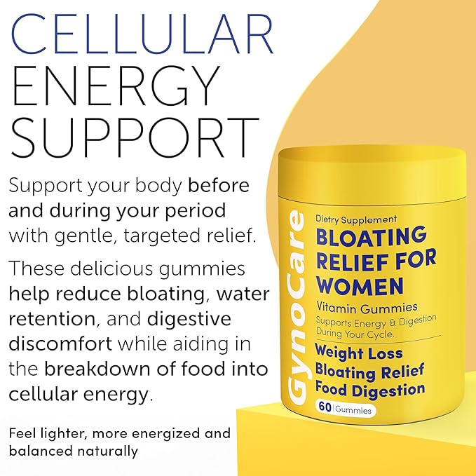 Bloating Relief for Women Debloating for Women | Supports Period Bloat Digestion &amp Water Weight Balance | Helps Before &amp During Your Cycle | 60 Vegan Gummies | Daily Digestive Support Supple