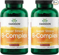Swanson Super Stress B-Complex Energy and Wellness Supplement for Busy Adults Seeking Daily Vitamin B Support (240 Capsules 2 Pack)