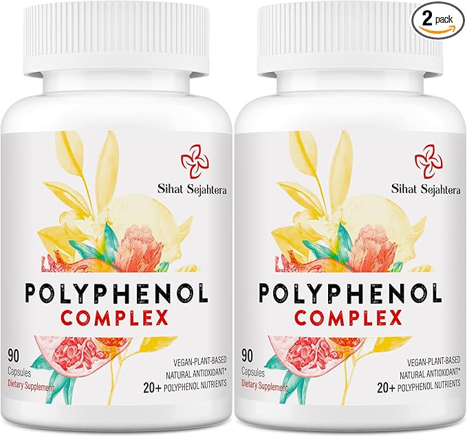 67500 MG Polyphenols Supplement - Powerful Antioxidants &amp Polyphenol for Age Defense Polyphenol Superfood Quercetin Resveratrol Plant-Based &amp Energy Immune Support 180 Capsules