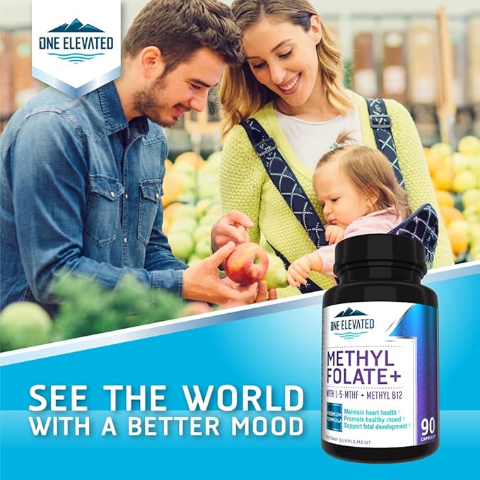 Double Strength &amp Most Bioactive Methyl Folate! Uniquely Formulated with Highest Pharmaceutical Grade Methylcobalamin (B12) Niacin B1 B2 B6. Works Synergistically for Max Results-3 Month Supply