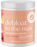 Boobie Debloat to The Max | Rapid Debloating for Women &amp Men | L-Glutamine and Marshmallow Root for Gut Health | Lemon Hibiscus Flavor 60 Servings
