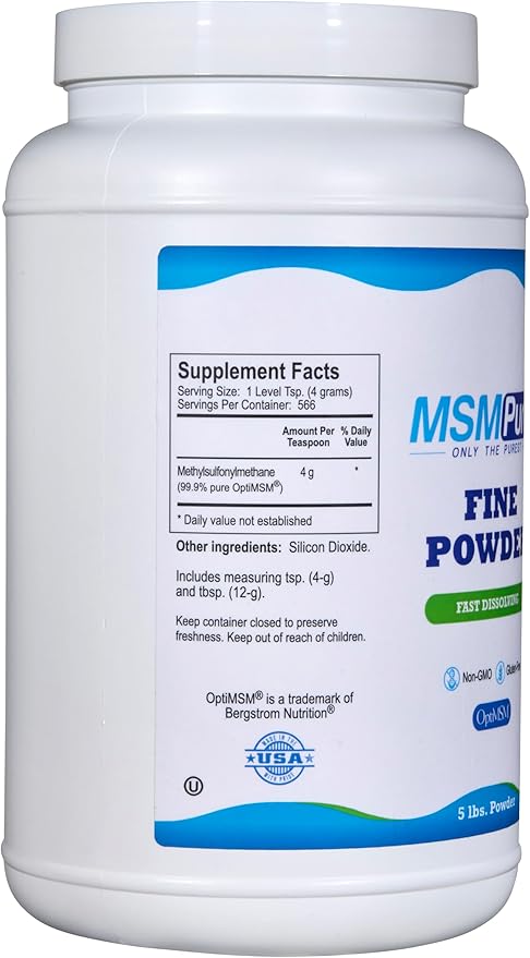 KALA HEALTH MSMPure MSM Fine Powder 5lb and MSM Gel with Organic Aloe 8oz Bundle