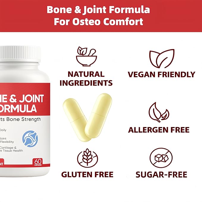 Osteo Bone &amp Joint Formula Forbone Density Bone and Joint Formula Supplement Calcium Supplements for Women with Vitamin D3 K2 Collagen Ll Marine Multimineral Complex 60 Capsules
