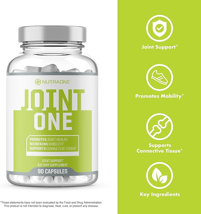 JointOne Joint Support by NutraOne - Joint Supplement for Women and Men to Help Maintain Joint Health with Collagen Glucosamine and Turmeric* (90 Capsules)