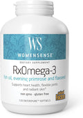 WomenSense by Natural Factors RxOmega-3 Fish Oil Supports a Healthy Heart and Joints with Primrose Oil Omega-3 DHA and EPA Gluten Free 120 softgels (60 servings)