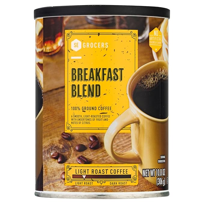 SE Grocers Breakfast Blend Light Roast Ground Coffee 10.8 Ounce