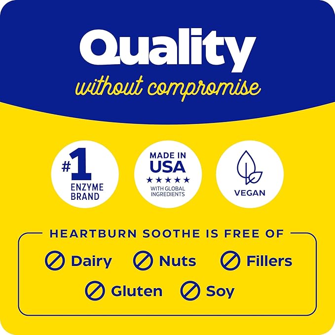 Enzymedica Heartburn Soothe Chewable Supplement - Natural Reflux &amp Stomach Lining Support Balances pH Levels with Alginate Fast-Acting Acid Support for Digestive Health Vanilla Orange - 90 Tabl