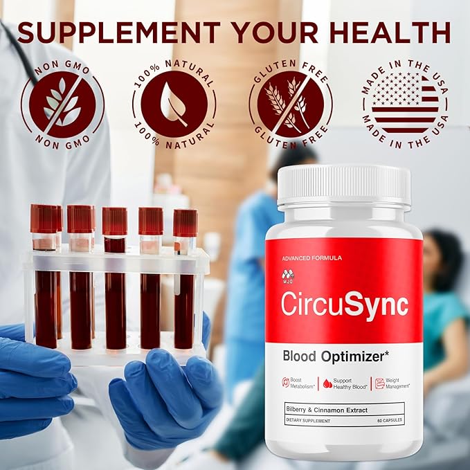 (2 Pack) Circusync Capsules Official Circu Sync Blood Health Support Pills with All Natural Ingredients Advanced Health &amp Wellness Formula with Premium Vitamins for Women &amp Men (120 Capsules