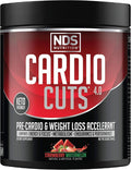 Cardio Cuts NDS Nutrition 4.0 Pre Workout Supplement - Advanced Weight Loss and Pre Cardio Formula with L-Carnitine CLA MCTs L-Glutamine and Safflower Oil - Strawberry Watermelon (40 Servings)