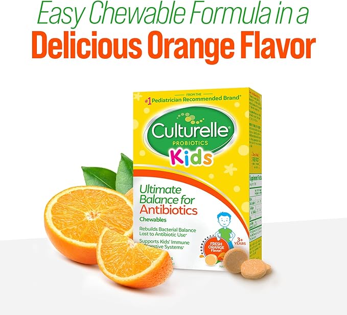 Culturelle Probiotics Ultimate Balance Probiotic for Antibiotics Ages 3+20 CountOrangeProbiotic for Kids Helps Restore Good Bacteria Lost During Antibiotic Use &amp Supports A Healthy Immune Syste