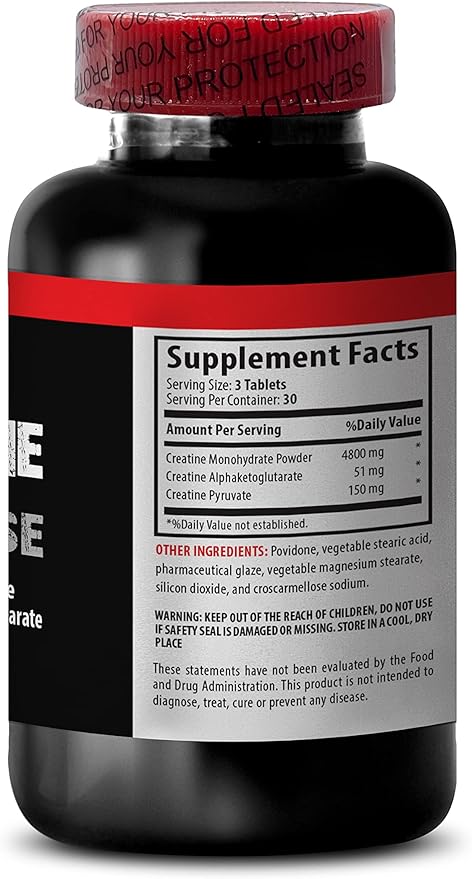 VIP VITAMINS Muscle gain Supplements for Men - CREATINE TRI-Phase 5000 - creatine hcl - 1 Bottle (90 Tablets)