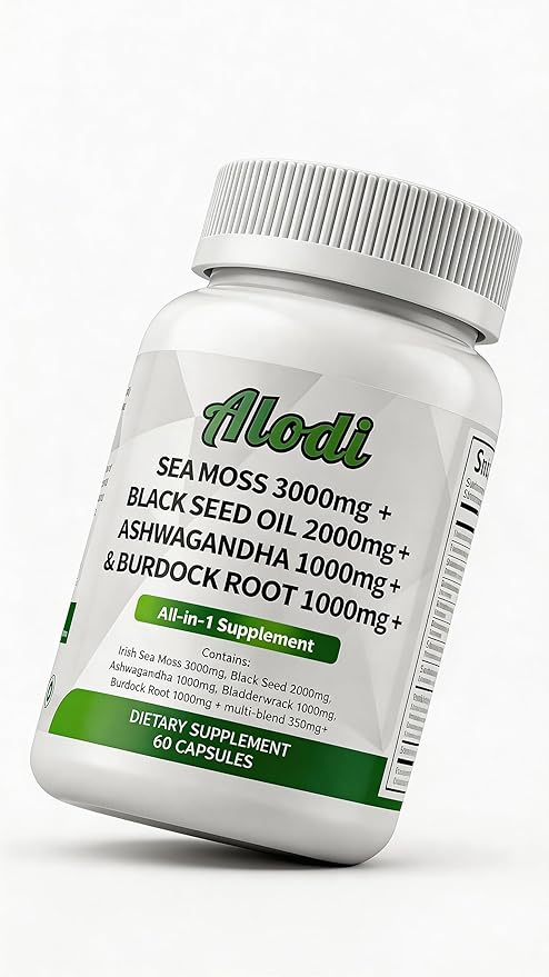 ALODI Super Seaweed Blend Supplement - Contains KSM-66 Ashwagandha Black Seed Oil Burdock Root Kelp Supports Digestion Sleep and Immune Health